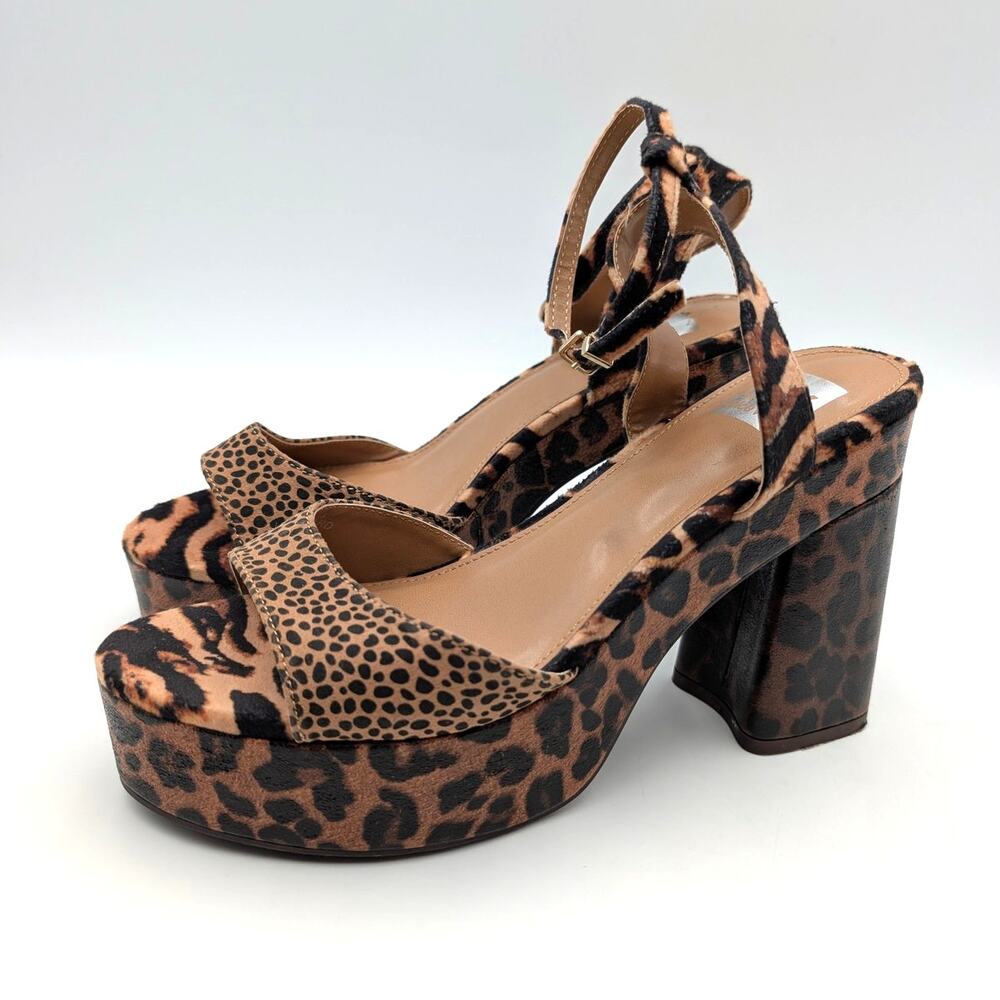 Dolce Vita Wizzard Platform Sandals Women's Black Leopard Size US8.5 EU39